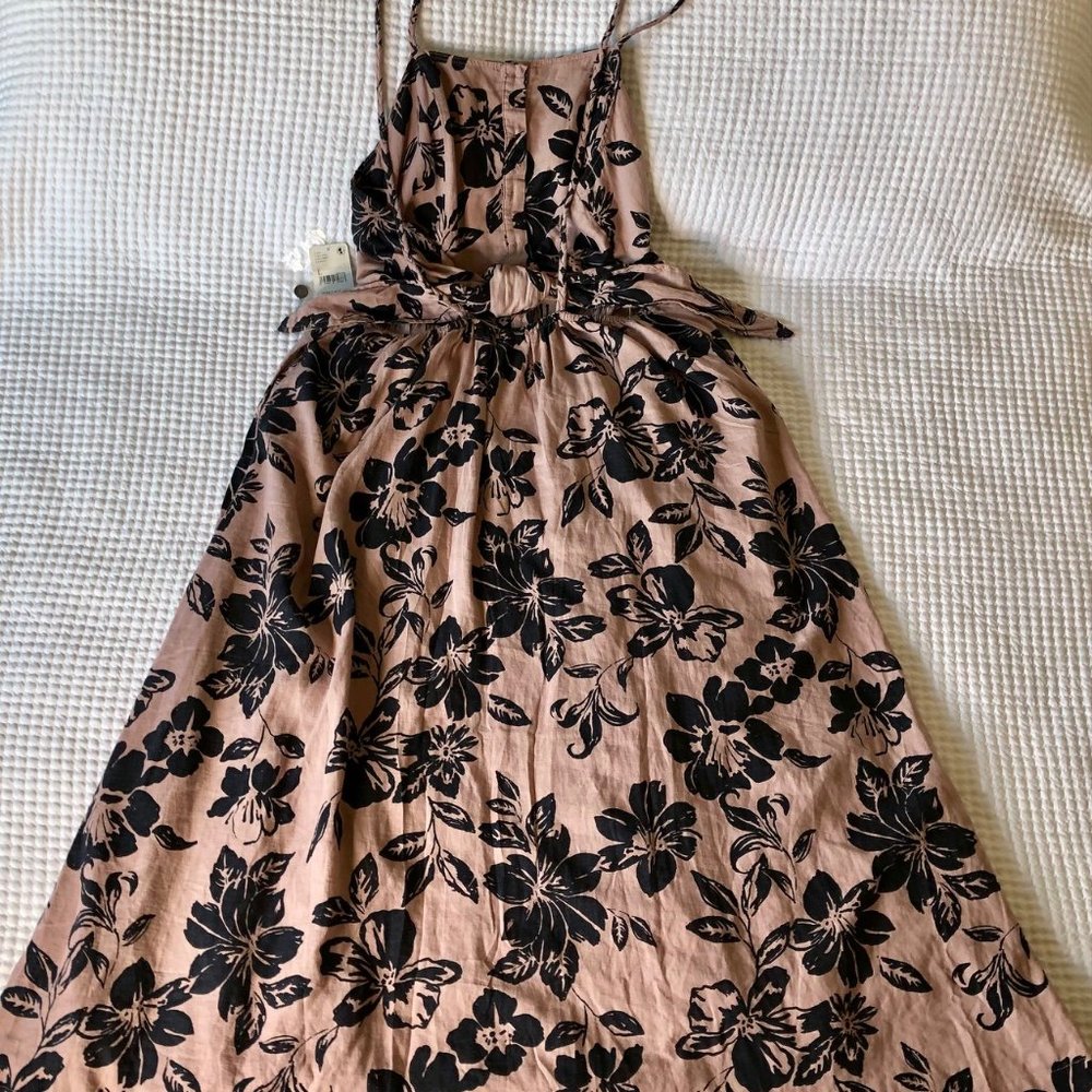 Free People Strapless Floral Dress - Black and Cream - Picture 5 of 7